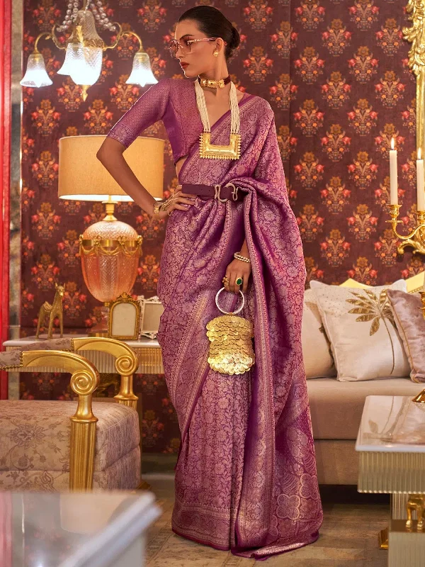 Saree Mall Women's Blend Purple Woven Design Designer Saree With Blouse Piece-KABBY321007 Sleeveless Chiffon Blouse Saree Mall Women's Blend Purple Woven Design Designer Saree With Blouse Piece-KABBY321007 Sleeveless Chiffon Blouse