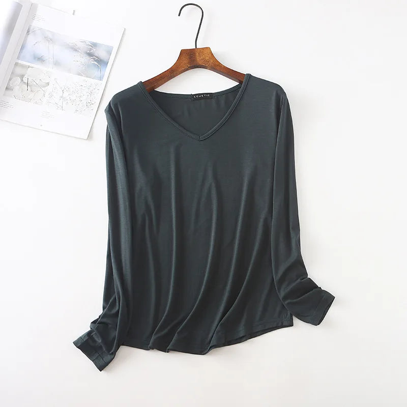 Autumn Bloom Long Sleeves Viscose Womens Shirt-- Front Pockets Side Pockets Patch Pockets