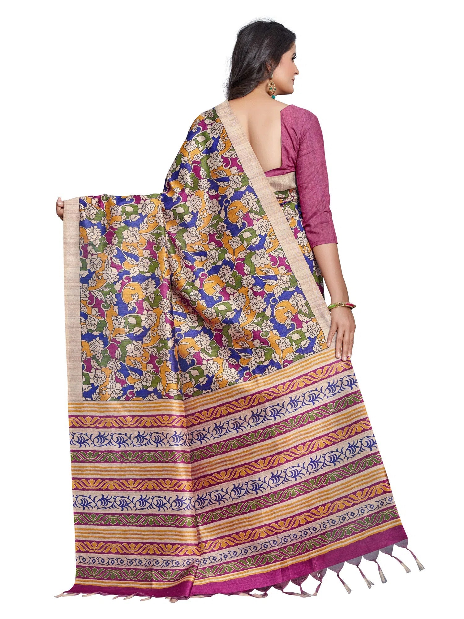 Saree Mall Women's Manipuri Multicolored Digital Print Designer Saree With Blouse Piece-KLMK10G Elegant Lace Blouse Saree Mall Women's Manipuri Multicolored Digital Print Designer Saree With Blouse Piece-KLMK10G Elegant Lace Blouse