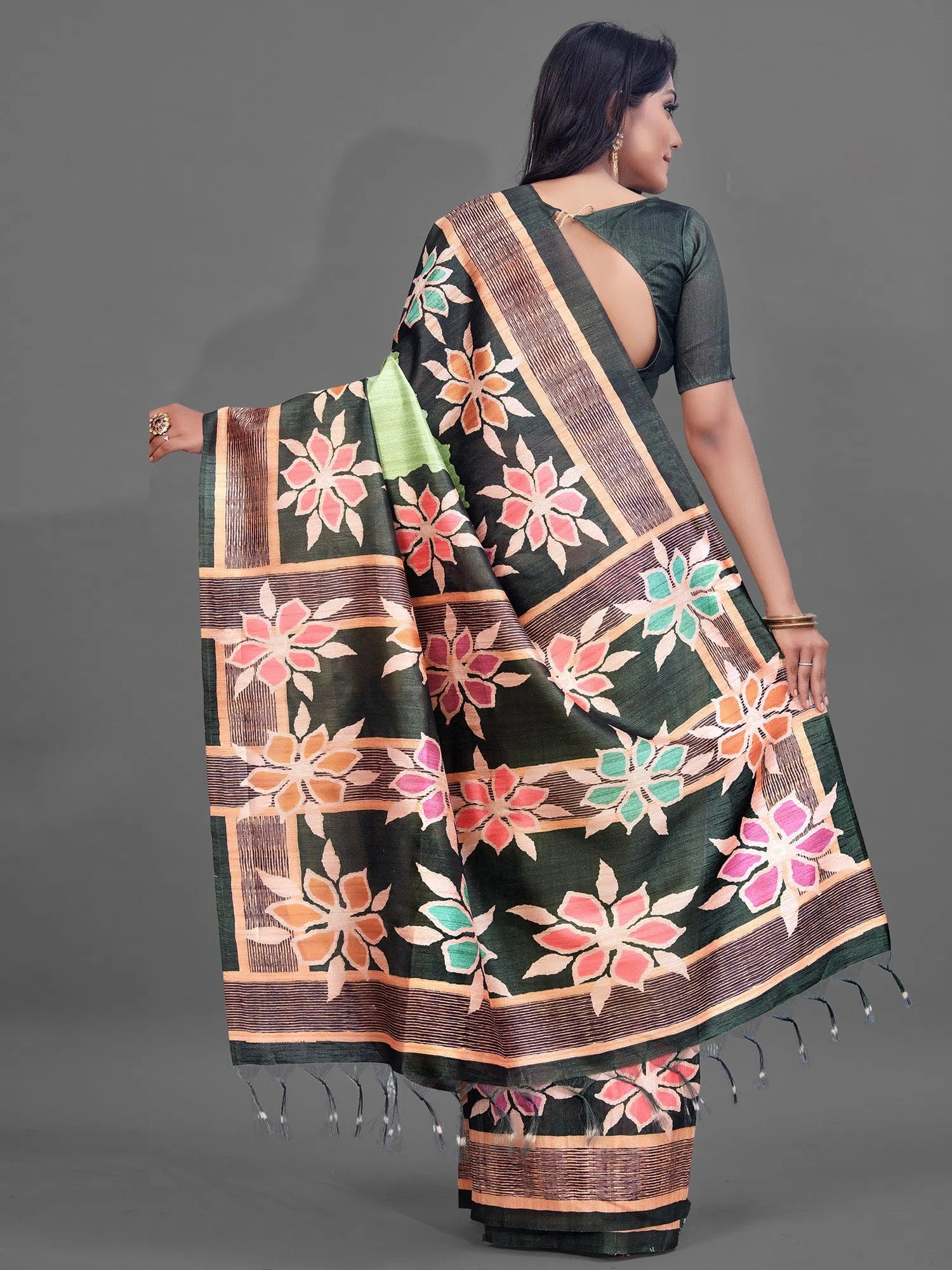 Saree Mall Women's Manipuri Green Digital Print Designer Saree With Blouse Piece-KLMK14H Short Sleeve Blouse Saree Mall Women's Manipuri Green Digital Print Designer Saree With Blouse Piece-KLMK14H Short Sleeve Blouse