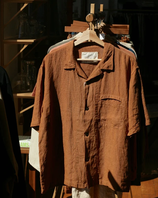 Cutch Hand-Dyed Hemp Short-Sleeve Shirt-- Layered Multi-layer Single Layer