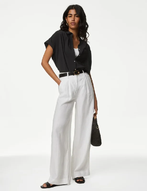 Collared Cap Sleeve Shirt-- Graphic Embroidered Appliqued