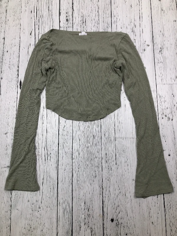 Garage green cropped shirt - Hers XS-- Terry Blend Velvet Blend Canvas Blend
