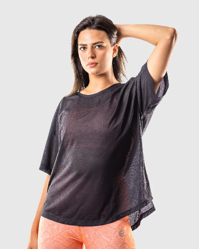 Breathable Mesh T-Shirt-- Sequined Glittery Shiny