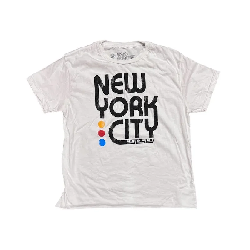 WOMENS NEW YORK CROP T-SHIRT-- Collared Crew Neck Turtle Neck
