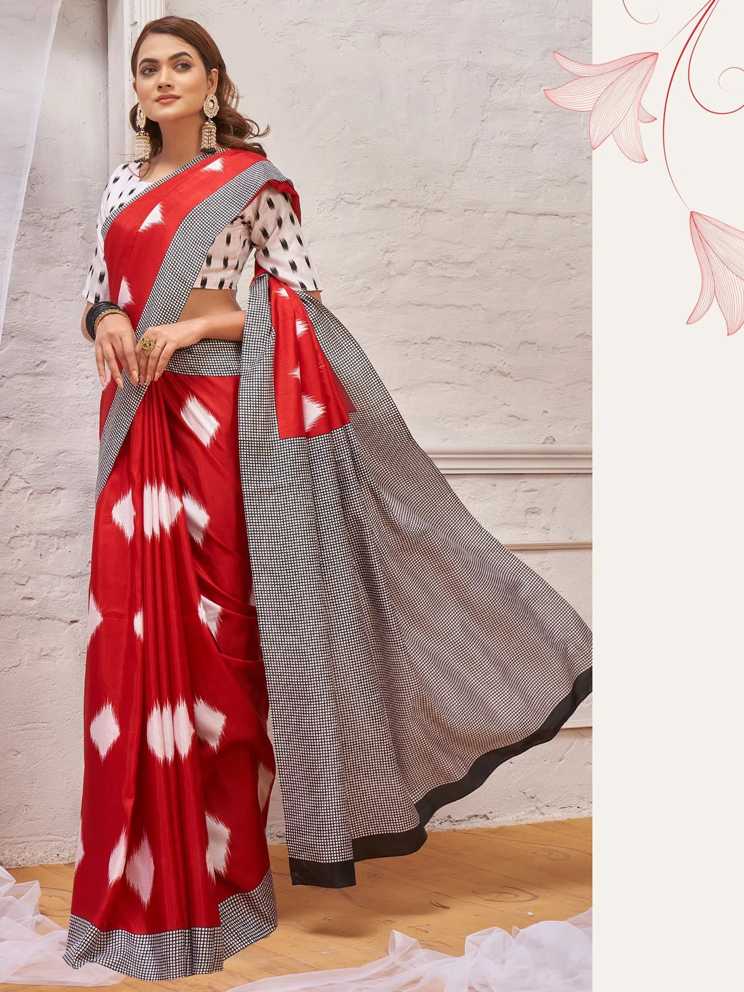 Saree Mall Women's Dola Red Printed Designer Saree With Blouse Piece-HTSKOKO110 Backless Summer Blouse Saree Mall Women's Dola Red Printed Designer Saree With Blouse Piece-HTSKOKO110 Backless Summer Blouse