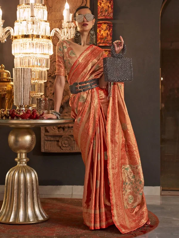 Saree Mall Women's Blend Orange Woven Design Designer Saree With Blouse Piece-KANWAL320005 Lightweight Floral Blouse Saree Mall Women's Blend Orange Woven Design Designer Saree With Blouse Piece-KANWAL320005 Lightweight Floral Blouse
