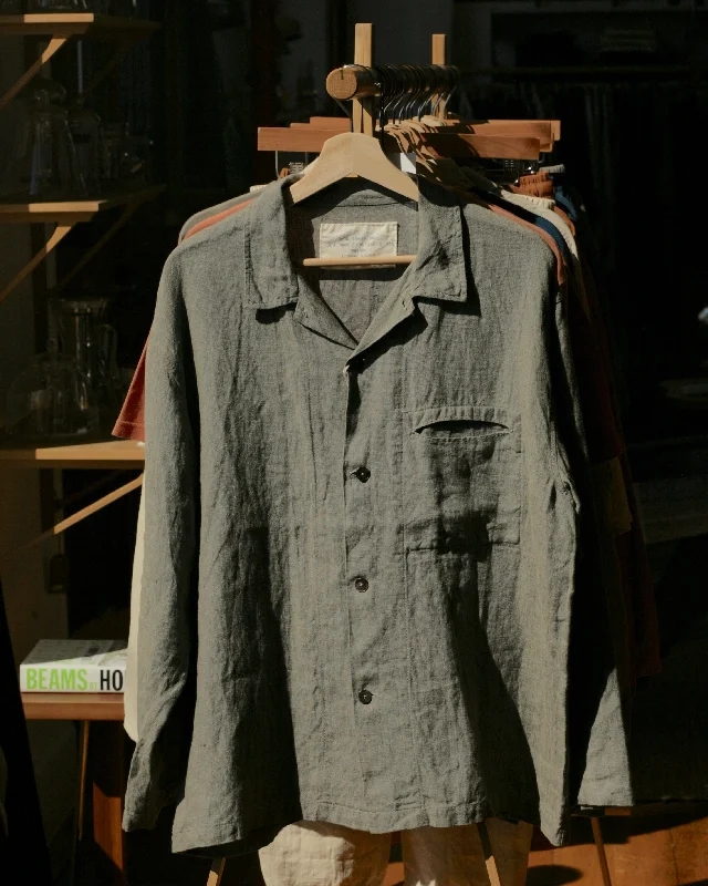 Hemp Long-sleeve Shirt | Oak Gall  & Iron Hand-dyed-- Plaid T-Shirt Polka Dot Checkered