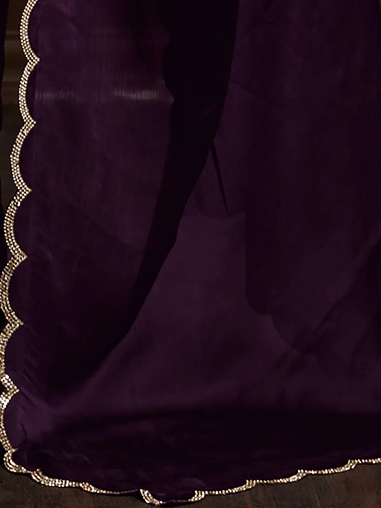 Saree Mall Women's Chiffon Purple Embellished Celebrity Saree With Blouse Piece-MAHEK554B Double Button Blouse