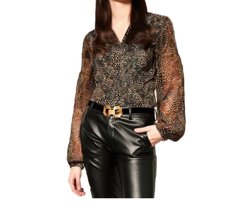 Emilia Abstract Dot Blouse In Multi Lightweight Floral Blouse