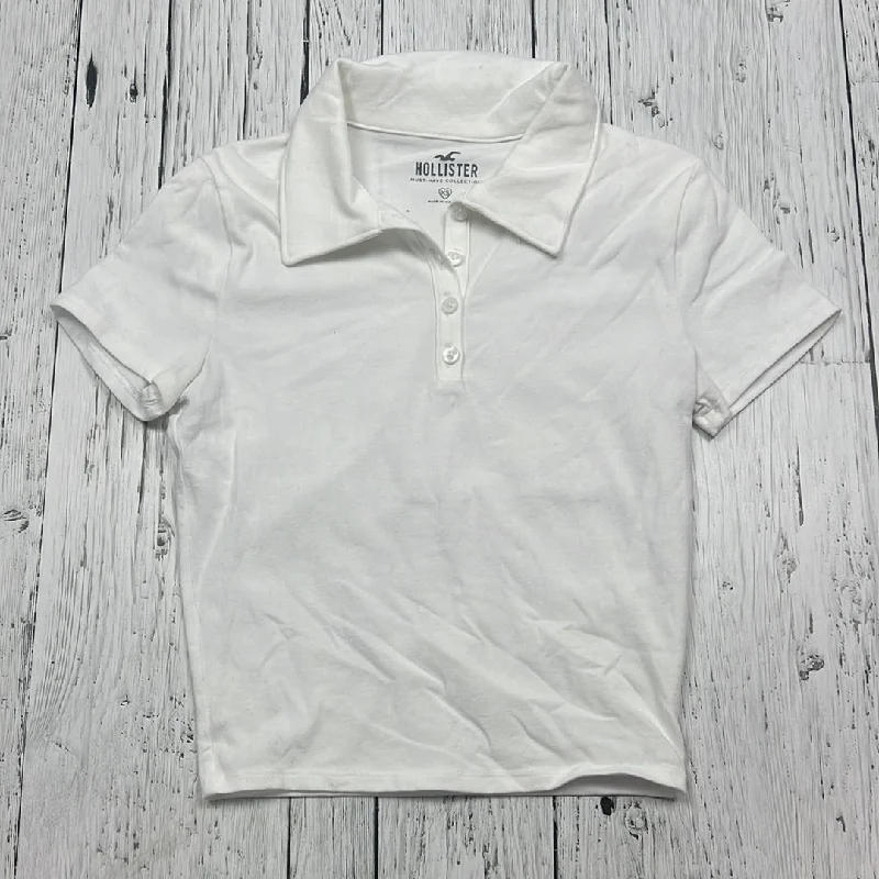 Hollister white cropped shirt - Hers XS-- Knit Fabric Woven Fabric Fleece Fabric