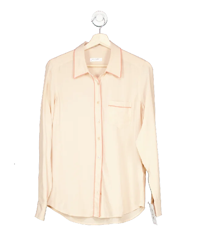 Equipment Femme Nude Silk Button-Up Shirt M-- Chenille Blend Fleece Blend Nylon Blend