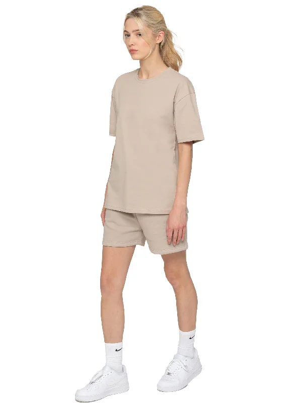 Enzo | Womens T-Shirt & Shorts Tracksuit Set-- Lace Blend Ribbed Blend Corduroy Blend