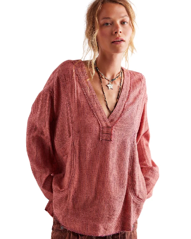 By The Shore Shirt Wine Combo-- Houndstooth Herringbone Solid