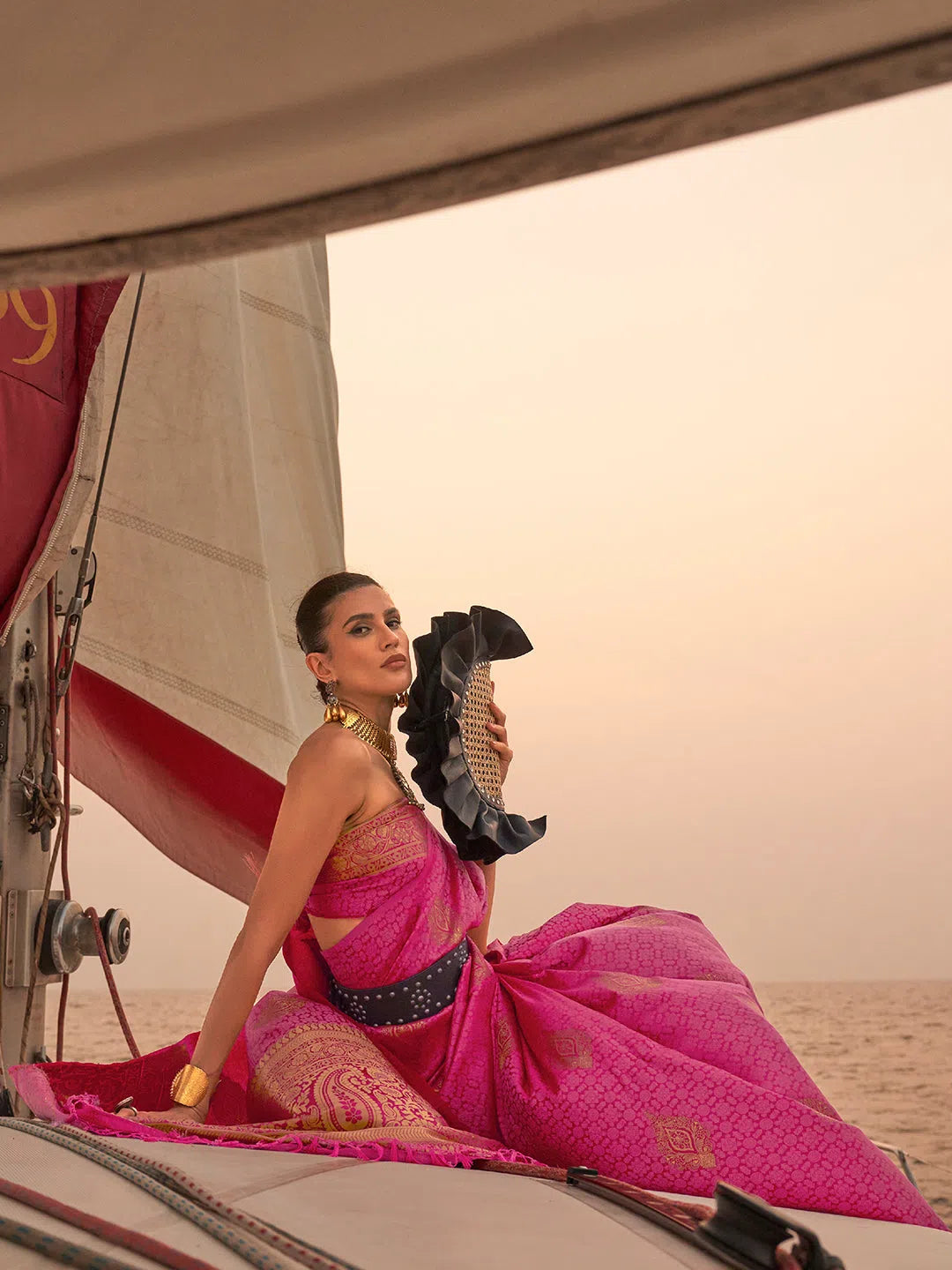 Saree Mall Women's Blend Magenta Woven Design Designer Saree With Blouse Piece-KOKRO308002 Side Tie Blouse Saree Mall Women's Blend Magenta Woven Design Designer Saree With Blouse Piece-KOKRO308002 Side Tie Blouse