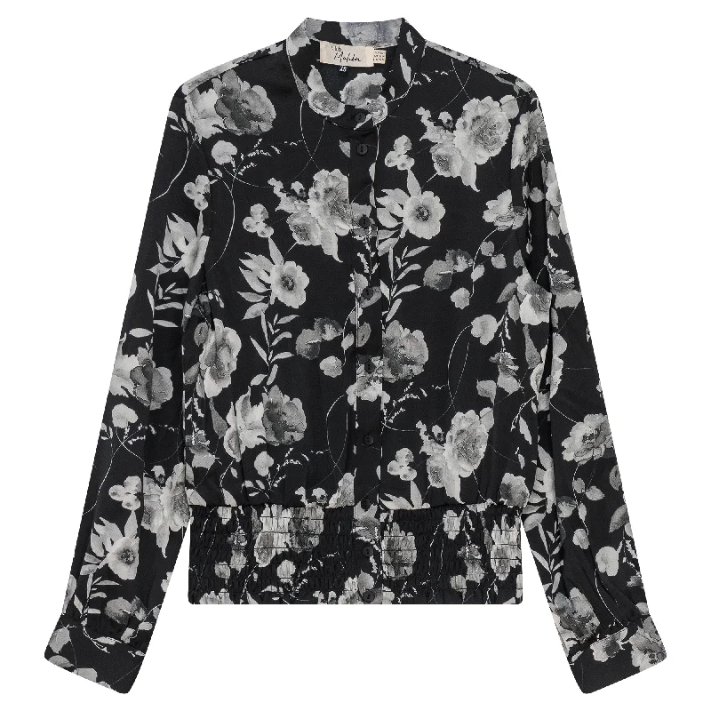 Printed Ruched Blouse 1160 Soft Satin Blouse