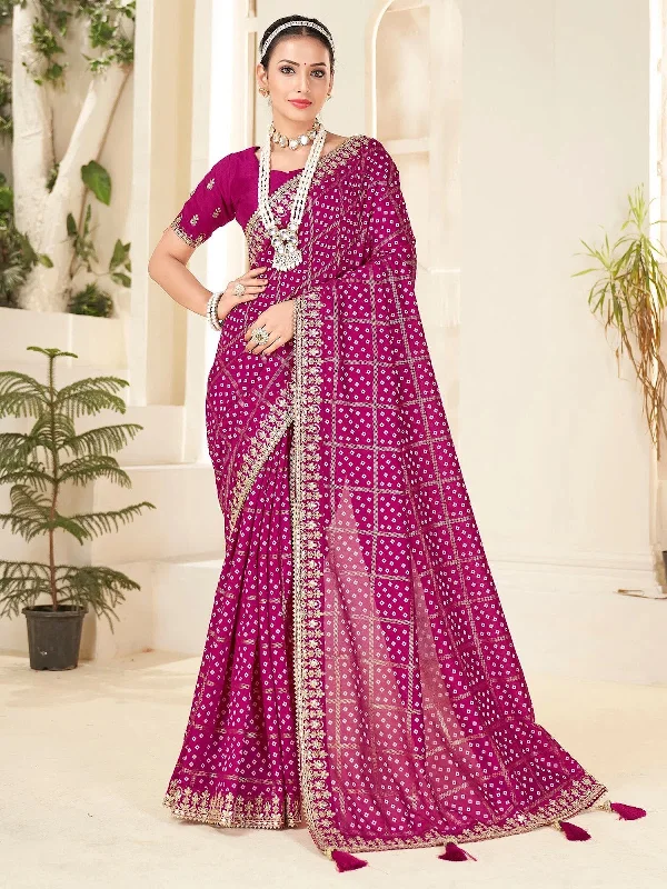Saree Mall Women's Vichitra  Pink Embellished Designer Saree With Blouse Piece-ANGEL2002 Versatile Layering Blouse