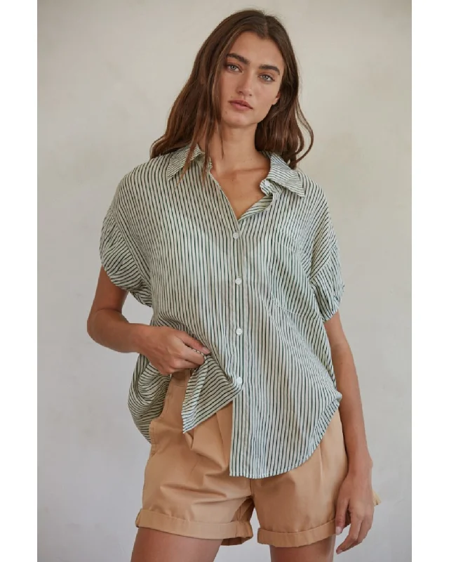 Be Mine Shirt Top Green-- Fashionable Trendy Casual