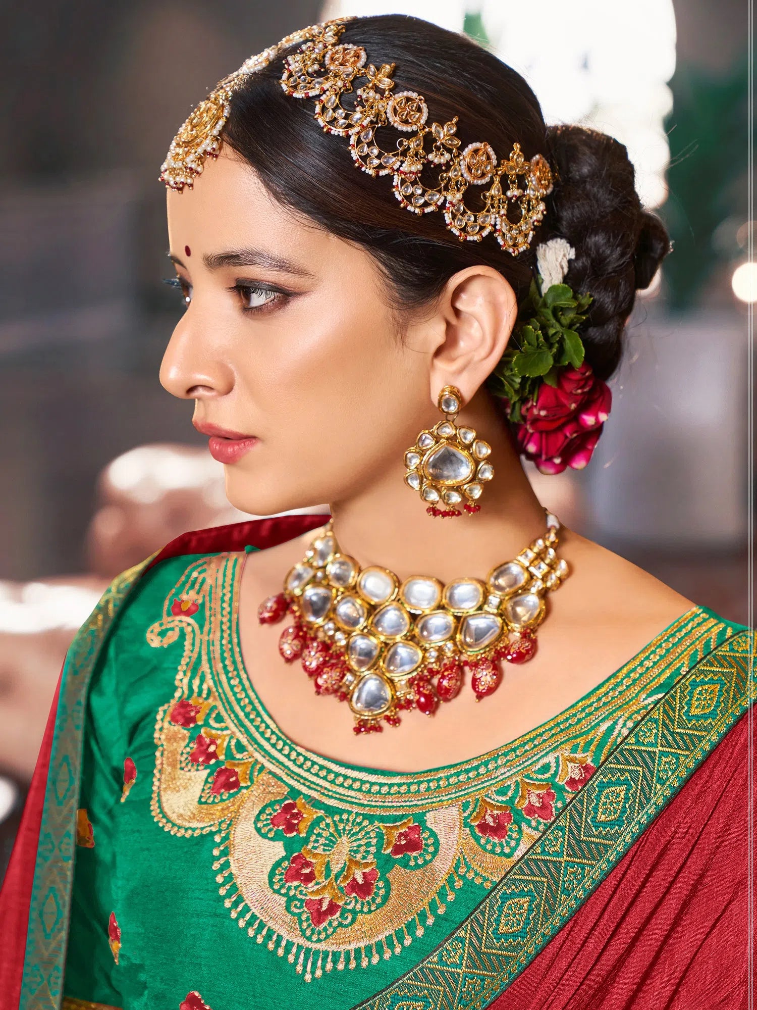 Saree Mall Women's Vichitra  Maroon Embellished Celebrity Saree With Blouse Piece-KSTURI81822 Romantic Lace Blouse