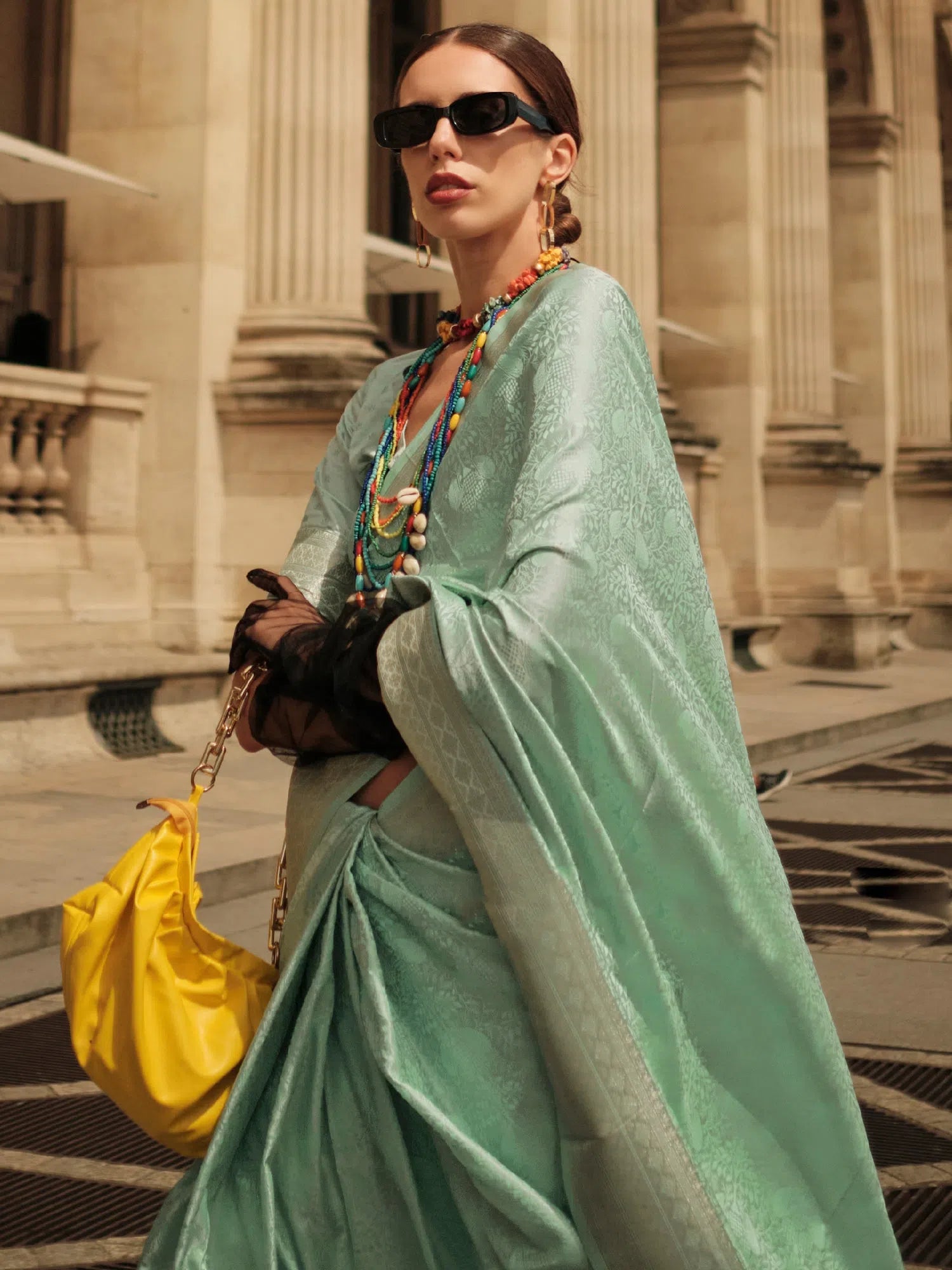Saree Mall Women's Satin Sea Green Woven Design Designer Saree With Blouse Piece-KVINCI338002 Double Button Blouse Saree Mall Women's Satin Sea Green Woven Design Designer Saree With Blouse Piece-KVINCI338002 Double Button Blouse