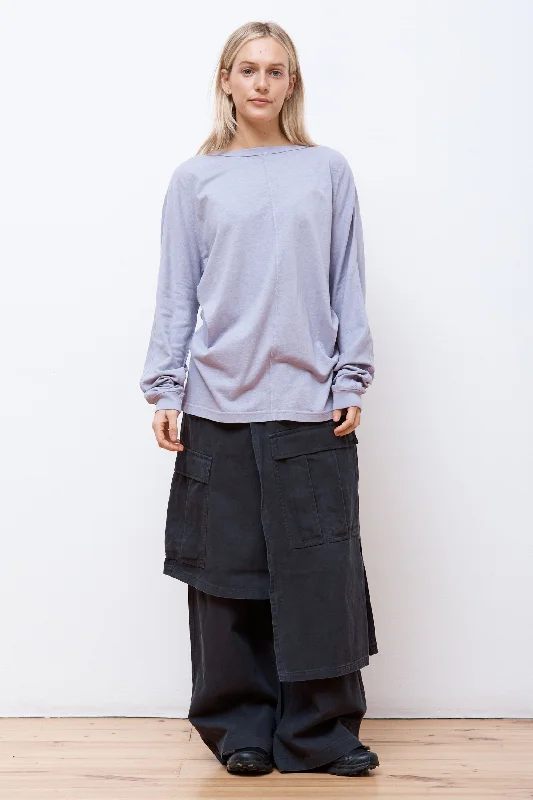 Hemp Cross Oversized L/S T-Shirt Purple Ash-- Cashmere Blend Cotton Blend Poly Blend Hemp Cross Oversized L/S T-Shirt Purple Ash-- Cashmere Blend Cotton Blend Poly Blend
