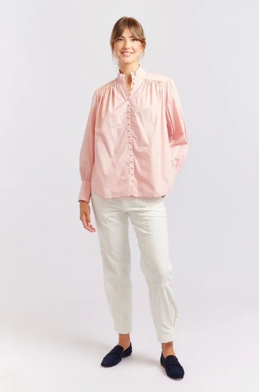 Alessandra Rosemary Poplin Shirt-- Cashmere Blend Cotton Blend Poly Blend