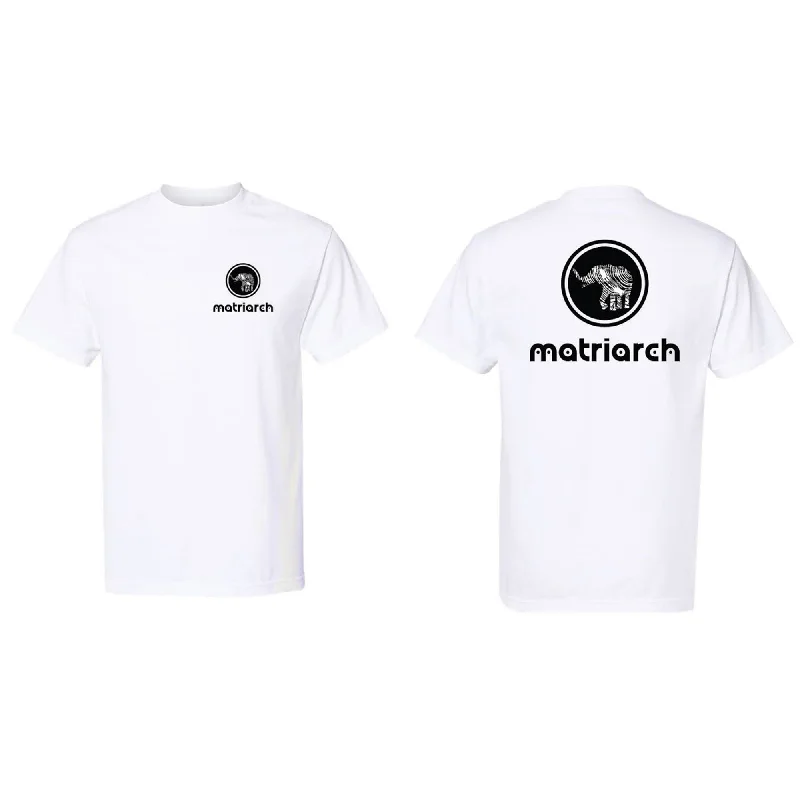 Crew Neck T-Shirt Comfort Stretch by Matriarch - White-- Sequined Glittery Shiny