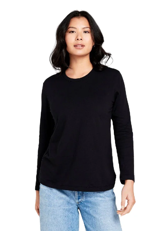 Bonds Womens Long Sleeve Crew Tee Cotton T-Shirt Black-- Houndstooth Herringbone Solid Bonds Womens Long Sleeve Crew Tee Cotton T-Shirt Black-- Houndstooth Herringbone Solid