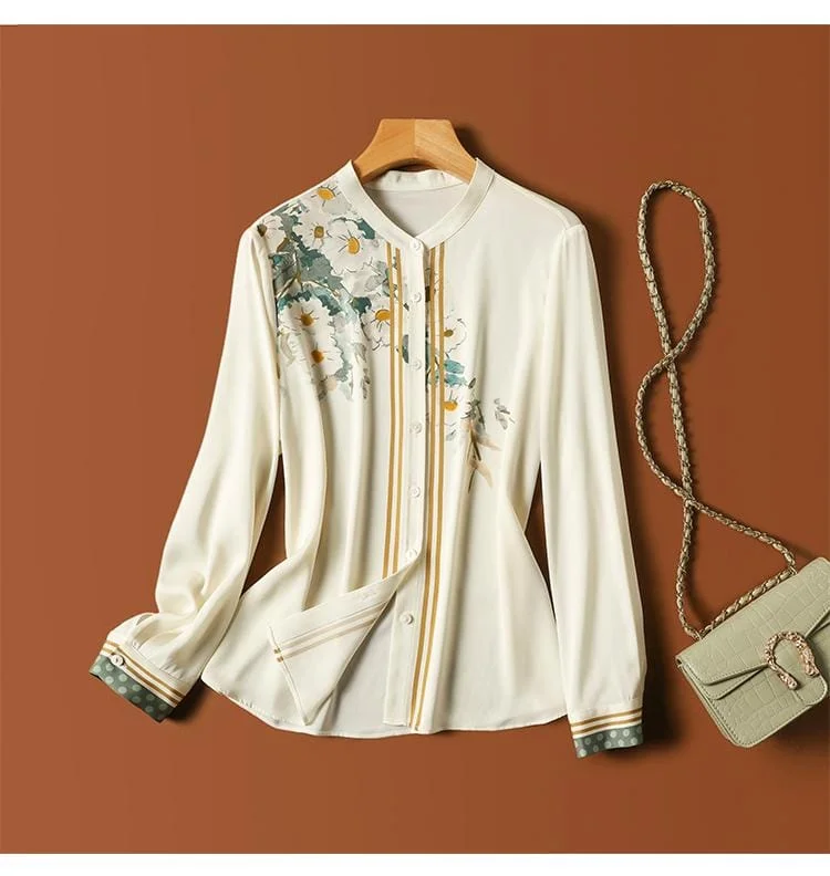 New Arrival Ladies' Shirts for Elegant Style Luxury Women's Button-Down Tops with Graceful Design Spring Summer tops blusa mujer L S4954431-- Sequined Glittery Shiny