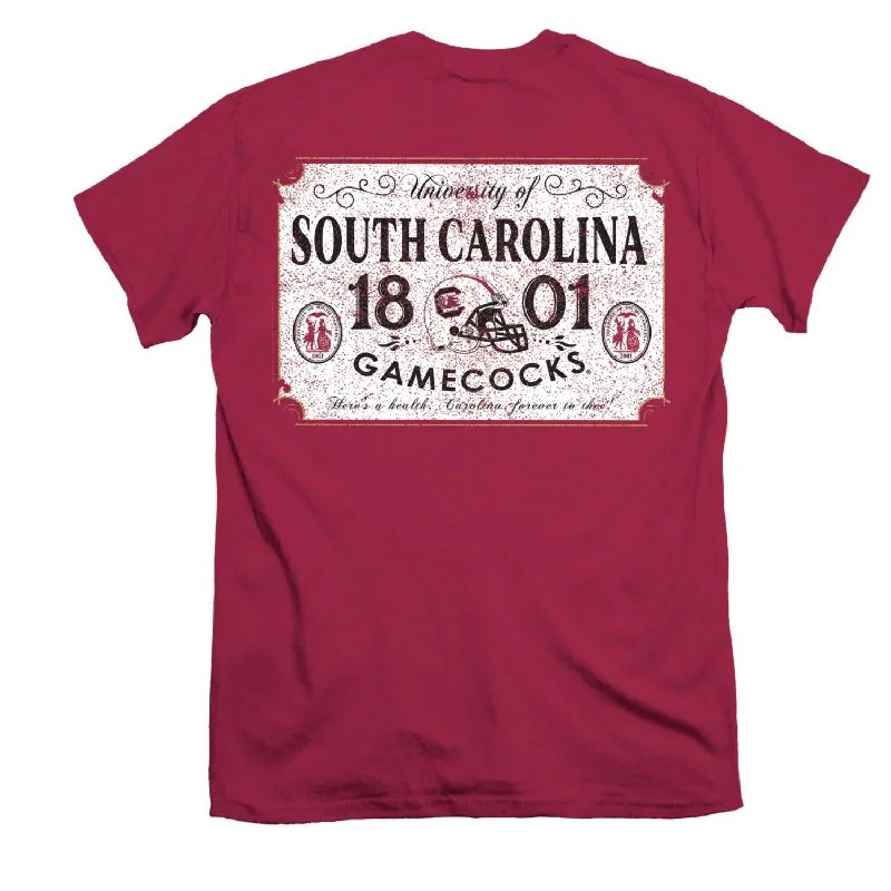 GARNET SOUTH CAROLINA 1801 DISTRESSED SIGN T-SHIRT-- Casual Formal Business