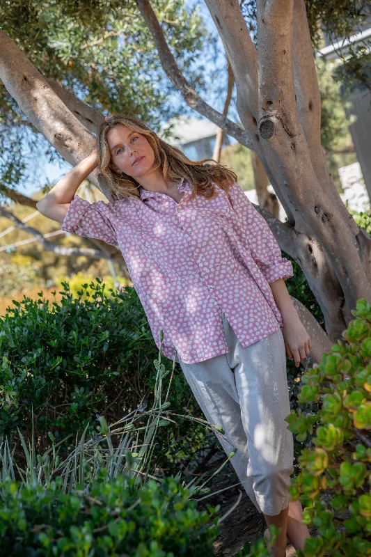 Spotty Oversized Shirt-- Satin Fabric Silk Fabric Chiffon Fabric