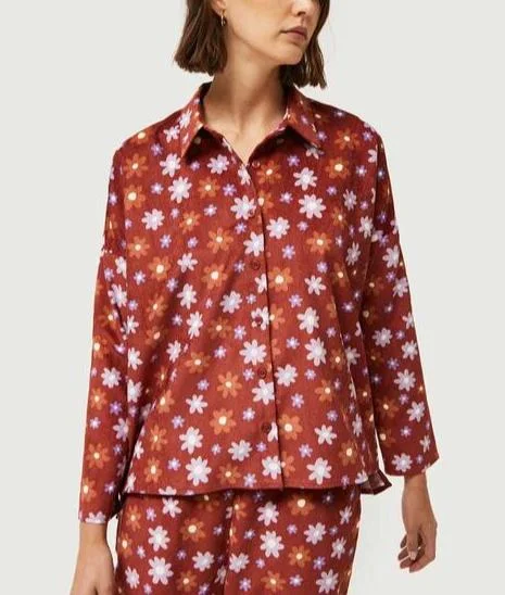 Fall Flower Shirt-- Collared Crew Neck Turtle Neck