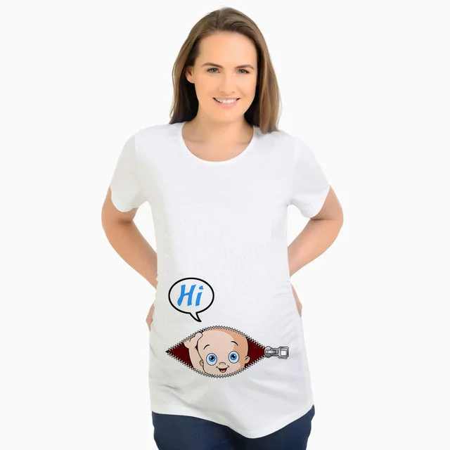 Women's T-Shirts Cartoon Maternity Tops Baby Funny Pregnancy T Shirts Cotton Short Sleeve T-shirts for Pregnant Women Tees S2664422-- Anti-Shrink Durable Soft