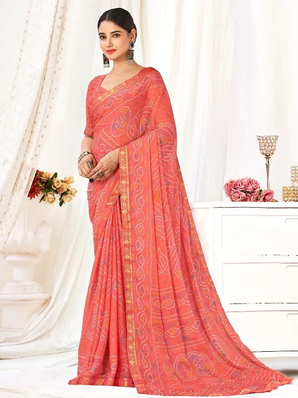 Saree Mall Women's Chiffon Peach Embellished Designer Saree With Blouse Piece-SIMYA26204A Embellished Collar Blouse Saree Mall Women's Chiffon Peach Embellished Designer Saree With Blouse Piece-SIMYA26204A Embellished Collar Blouse