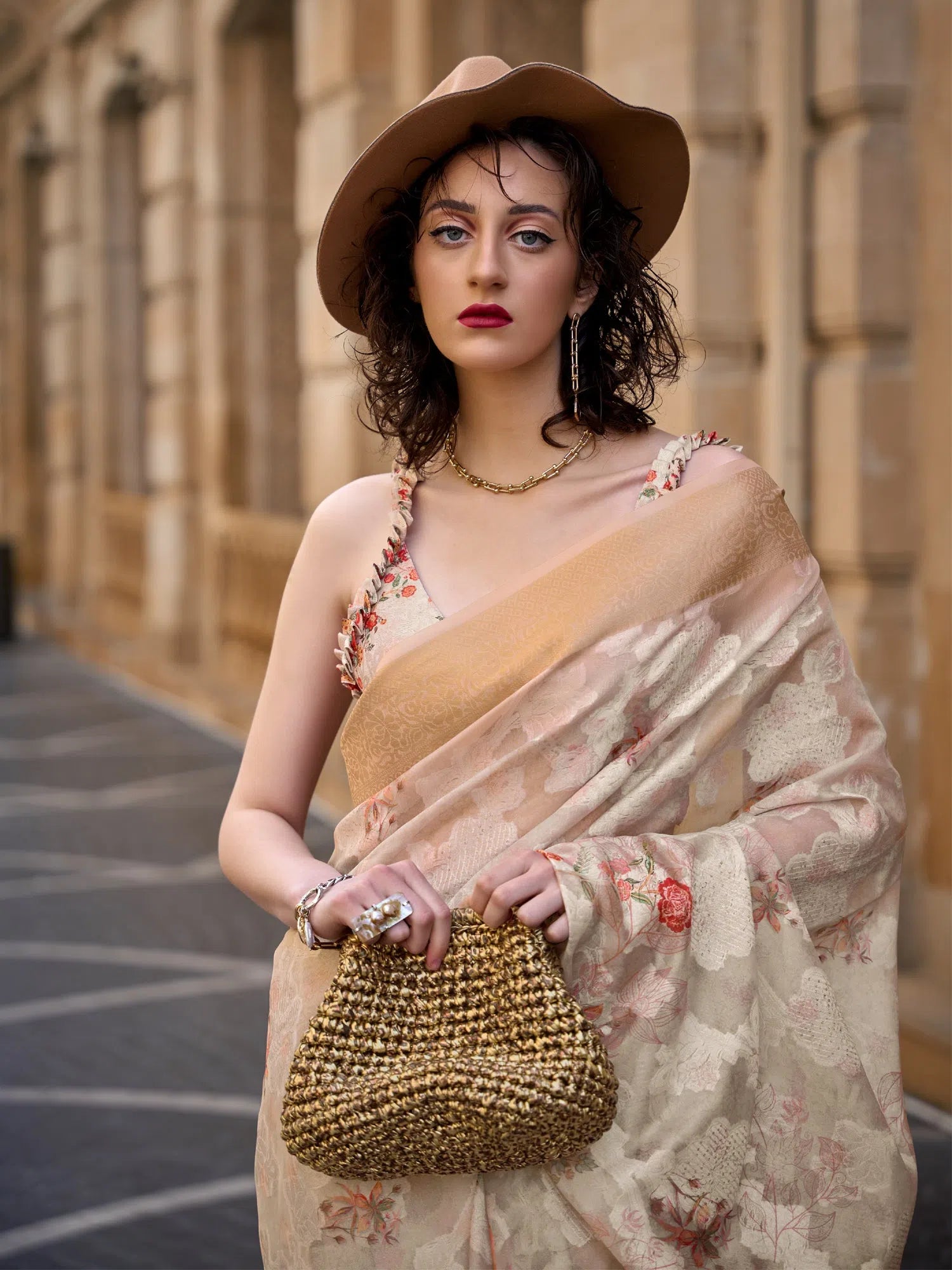 Saree Mall Women's Brasso Cream Embellished Designer Saree With Blouse Piece-KINSEL331003 Smart Business Blouse Saree Mall Women's Brasso Cream Embellished Designer Saree With Blouse Piece-KINSEL331003 Smart Business Blouse