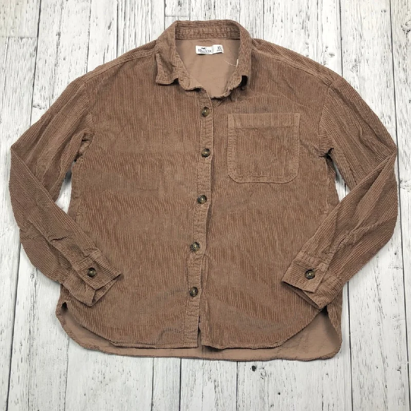 Hollister brown shirt - Hers XS-- Wool Fabric Cashmere Fabric Tweed Fabric
