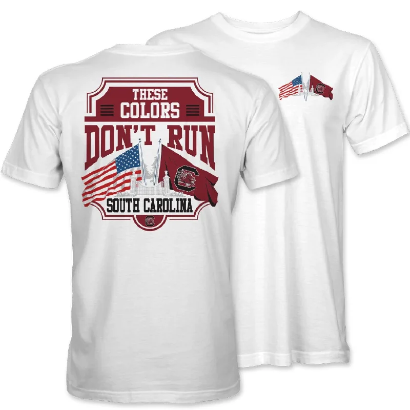 SOUTH CAROLINA GAMECOCKS THESE COLORS DON'T RUN T-SHIRT-- Plaid T-Shirt Polka Dot Checkered