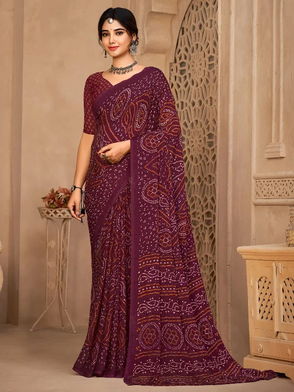 Saree Mall Women's Chiffon Purple Printed Designer Saree With Blouse Piece-STARCFN26503A High Neck Blouse Saree Mall Women's Chiffon Purple Printed Designer Saree With Blouse Piece-STARCFN26503A High Neck Blouse
