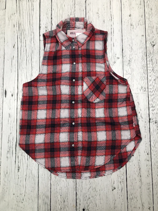 Garage red plaid shirt - Hers XS-- Houndstooth Herringbone Solid