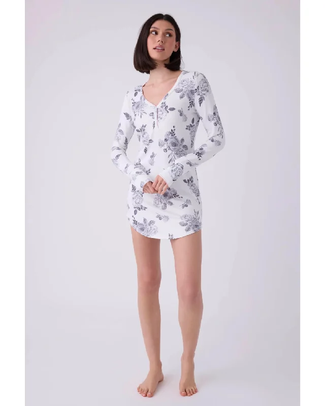 Feel Love Nightshirt Ivory-- Wool Fabric Cashmere Fabric Tweed Fabric