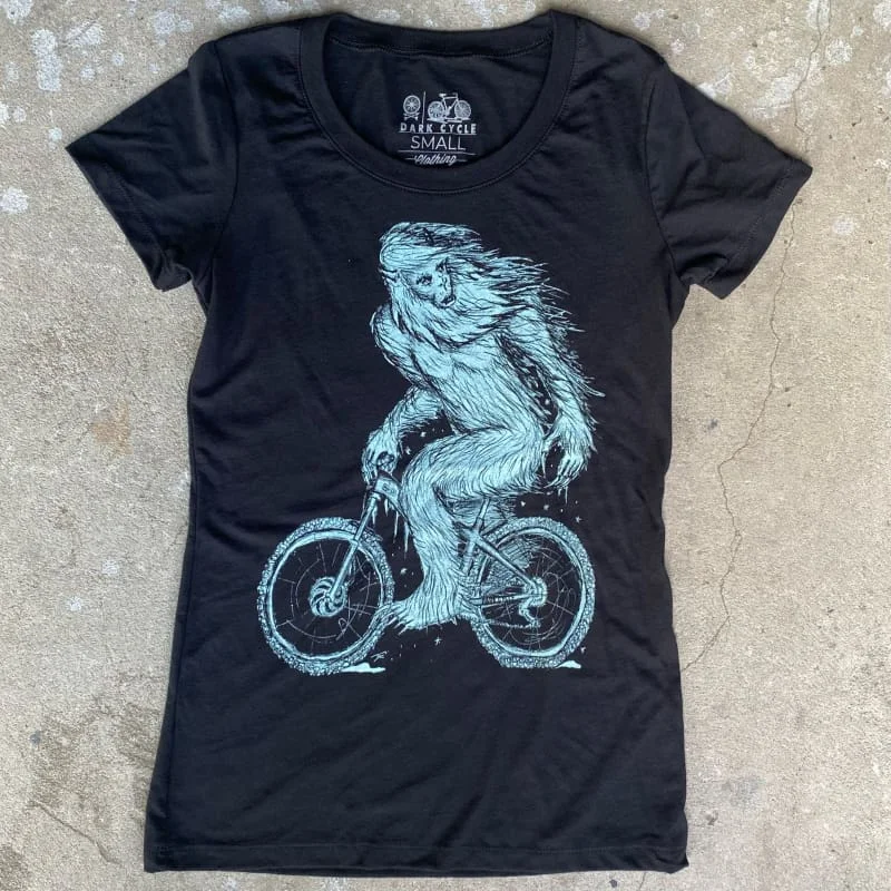 Yeti on a Bicycle Women's Shirt-- Anti-Pilling Machine Wash Handmade