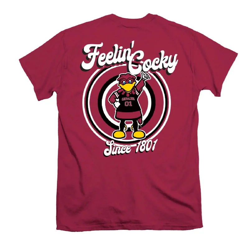 GARNET SOUTH CAROLINA FEELIN' COCKY T-SHIRT-- Mesh Canvas Denim