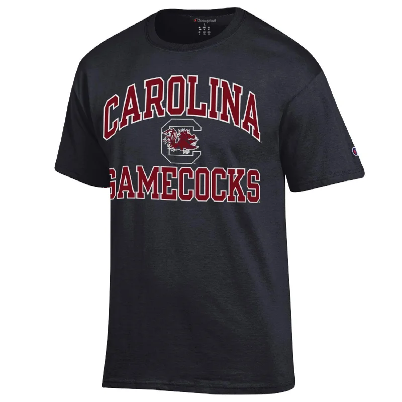 BLACK ARCH CAROLINA GAMECOCKS WITH BLOCK C T-SHIRT-- Graphic Embroidered Appliqued