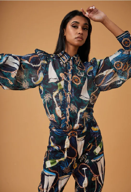Ralf Studios Norman Shirt-- Graphic Embroidered Appliqued