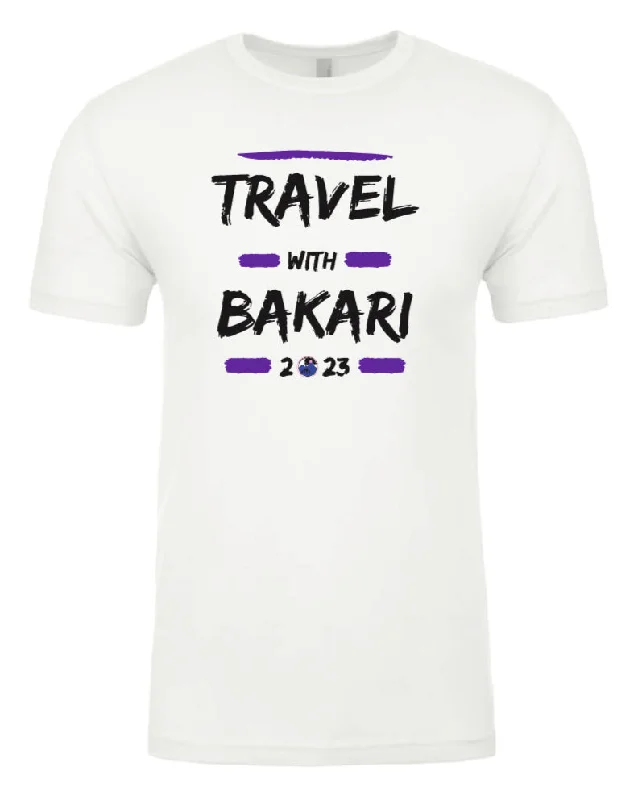 Travel with Bakari T-shirt-- Ribbed Striped Patterned