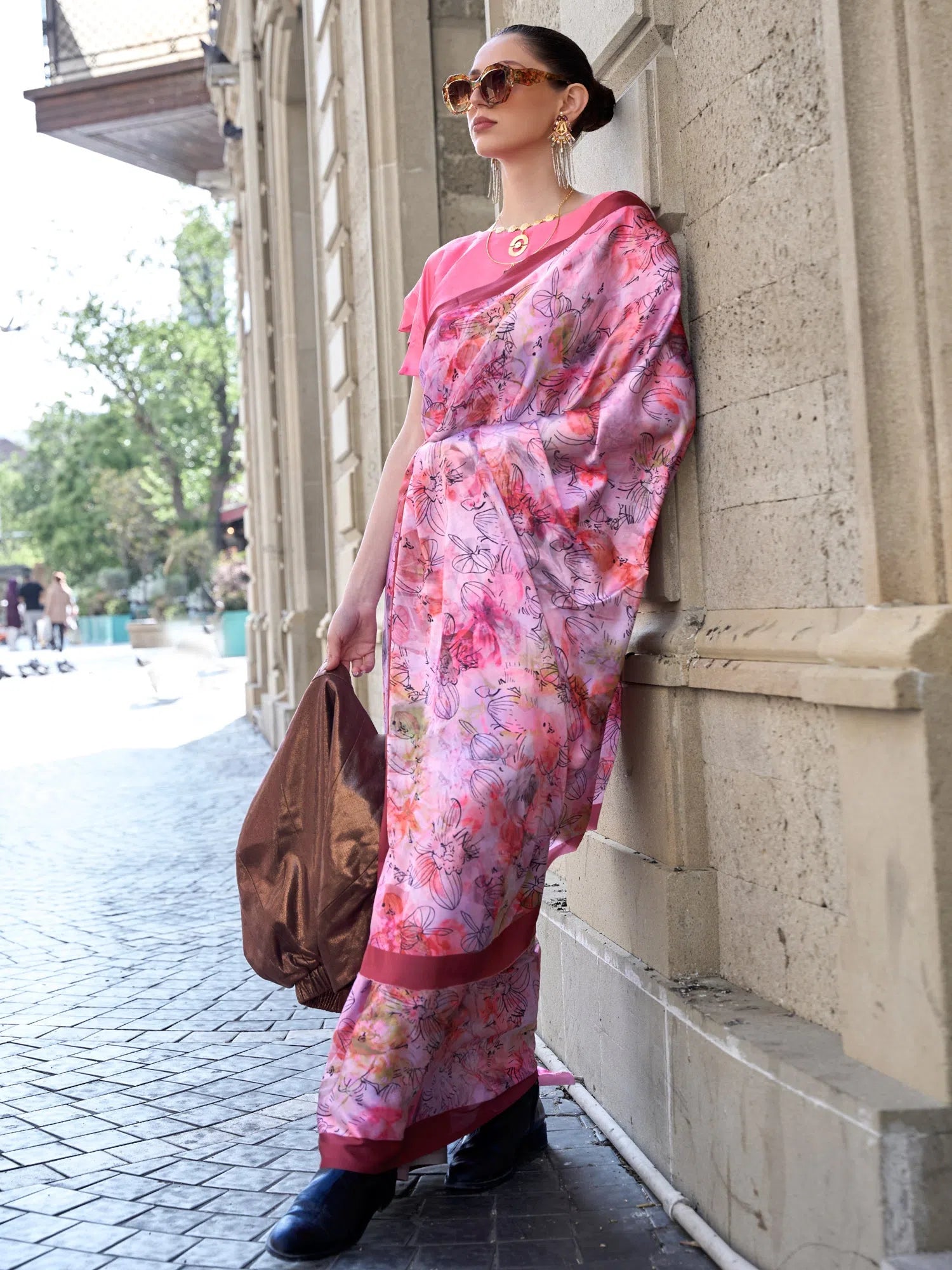 Saree Mall Women's Satin Mauve Digital Print Designer Saree With Blouse Piece-KLORA332004 Casual Relaxed Blouse Saree Mall Women's Satin Mauve Digital Print Designer Saree With Blouse Piece-KLORA332004 Casual Relaxed Blouse
