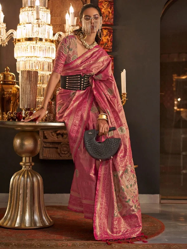 Saree Mall Women's Blend Pink Woven Design Designer Saree With Blouse Piece-KANWAL320004 Feminine Pastel Blouse Saree Mall Women's Blend Pink Woven Design Designer Saree With Blouse Piece-KANWAL320004 Feminine Pastel Blouse