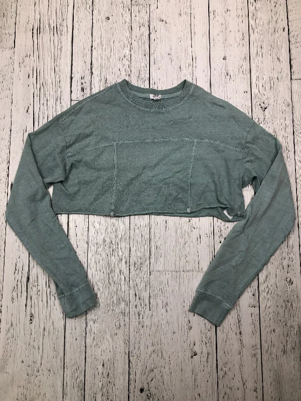 Garage green cropped shirt - Hers XS-- Seamless Knitted Crochet