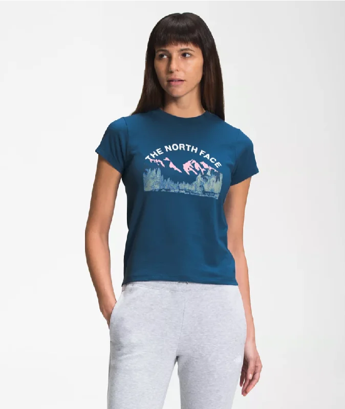 THE NORTH FACE W OUTDOOR TOGETHER SHORT SLEEVE TSHIRT-- Asymmetrical Pockets Print