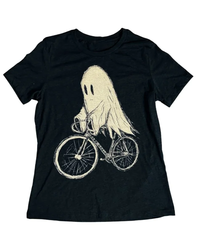 Ghost on A Bicycle Women's Shirt-- Faux Fur Fabric Real Fur Fabric Shearling Fabric